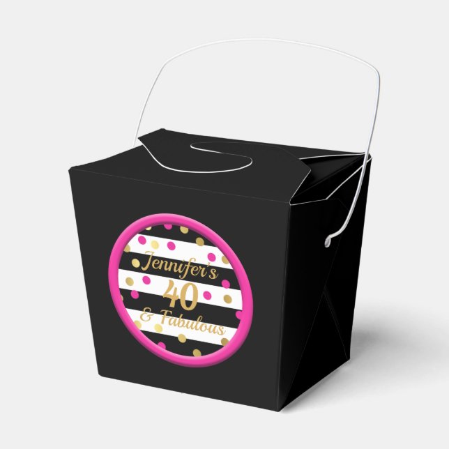 40 and Fabulous Black Chinese Food Boxes (Front Side)