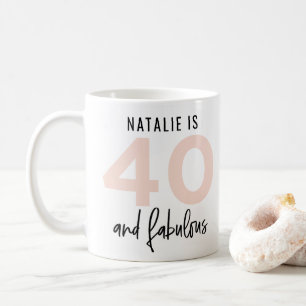 40 and fabulous bold typography gift coffee mug