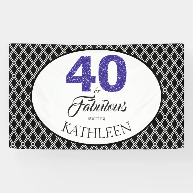 40 and Fabulous Custom 40th Birthday Banner (Horizontal)