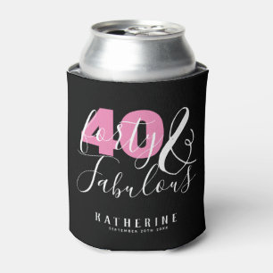 40 And Fabulous Elegant 40th Birthday Party Custom Can Cooler