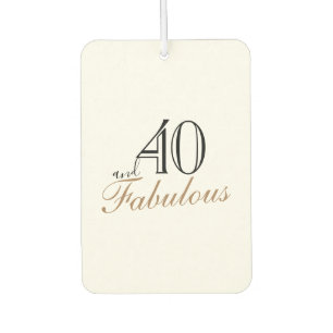 40 and Fabulous Elegant Script Birthday Photo Air Freshener