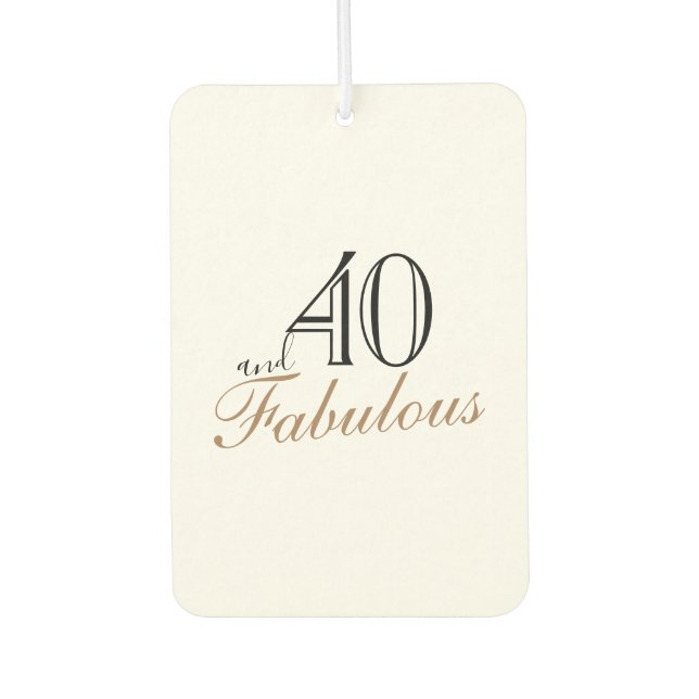 40 and Fabulous Elegant Script Birthday Photo Air Freshener (Front)