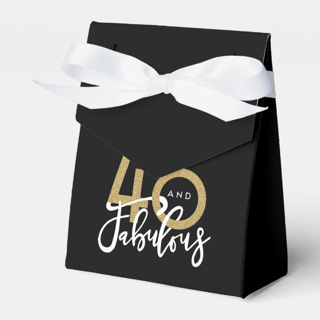40 and fabulous  favor box (Front Side)
