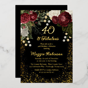 40 and Fabulous Glam Rose Floral Birthday Party