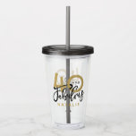 40 and fabulous gold & black birthday party  acrylic tumbler<br><div class="desc">Celebrate your special birthday in style with this black and gold effect 40 and fabulous design. Part of a collection.</div>