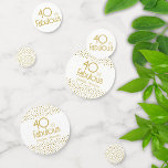 40 and Fabulous Gold Glitter 40th Birthday Party Confetti<br><div class="desc">40 and Fabulous Gold Glitter 40th Birthday Party Confetti. Modern and elegant birthday confetti with trendy typography and faux gold glitter dots. The design has a custom name. Make personalized 40th birthday confetti for hers celebration.</div>