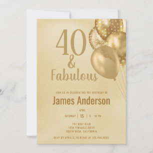 40 and Fabulous Mens Birthday Invitation