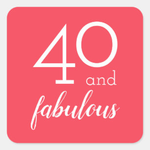 40 and Fabulous Milestone Birthday Orange Stickers