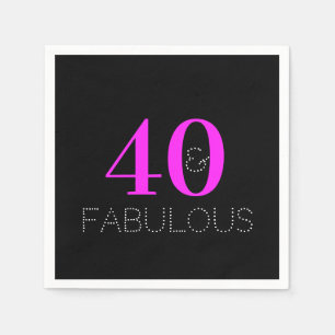 40 and fabulous Modern Birthday Party Napkin