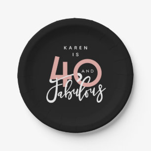 40 and fabulous paper plate