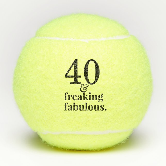 40 and Fabulous Personalized Birthday Tennis Balls (Front)