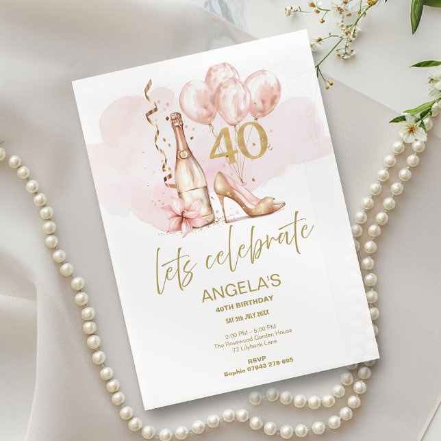 40 and Fabulous PInk 40th Birthday Invitation (Creator Uploaded)