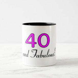 40 And Fabulous Pink Two-Tone Coffee Mug
