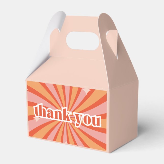 "40 and fabulous", "thank you" gift retro  favor box (Front Side)
