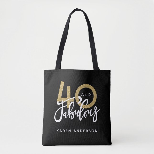 40 and fabulous  tote bag (Front)