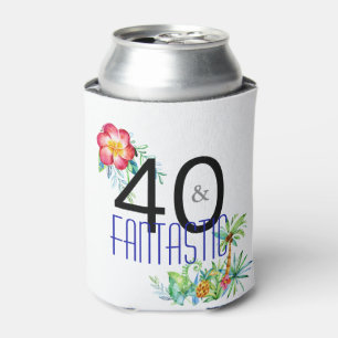 40 and Fantastic Tropical 40th Birthday Party Can Cooler
