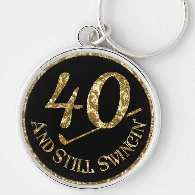 40 And Still Swingin' Golf Balls Keychain (Front)