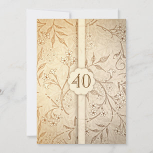 40 anniversaire mariage Invitations florales vinta