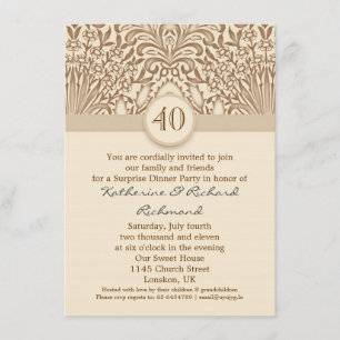 40 ans anniversaire mariage invitations vintages b
