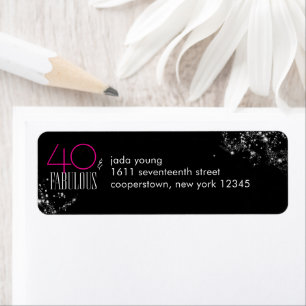 40 ans et Fabuleux Anniversaire Rose Noir Paillett