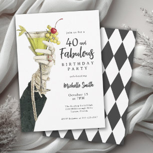 40 ans et Fabulux Invitation pour Anniversaire Adu