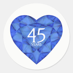 40 ans saphir coeur aquarelle autocollants d'art