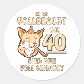 40 BIRTHDAY CLASSIC ROUND STICKER