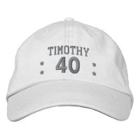 40 Birthday Custom Name SILVER Embroidery V64A