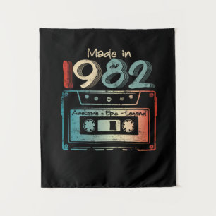 40 Birthday Gifts Year Old Made in 1982 Cassette Tapestry