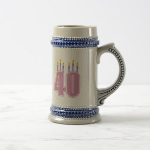 40 Candles (Pink / Purple) Beer Stein
