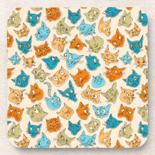 40 cat faces and one tail coaster