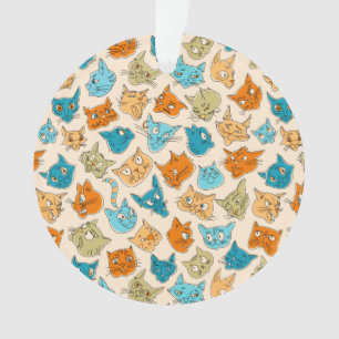 40 cat faces and one tail ornament