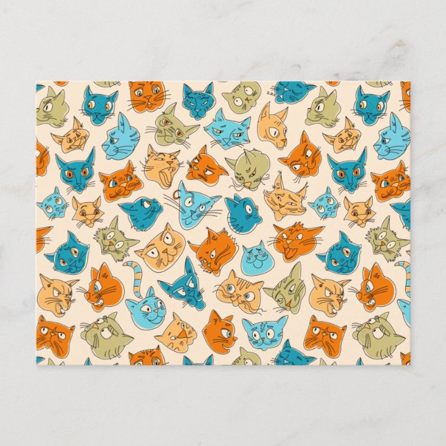 40 cat faces and one tail postcard (Front)