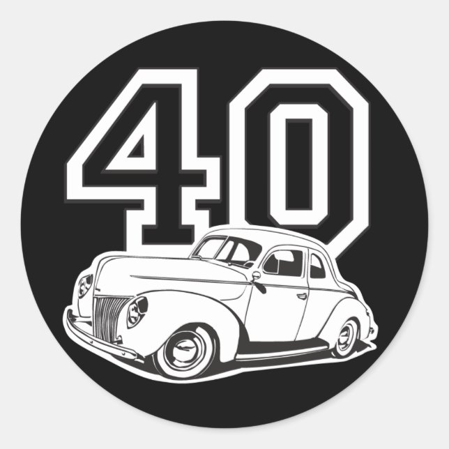 40 Classic Classic Round Sticker (Front)