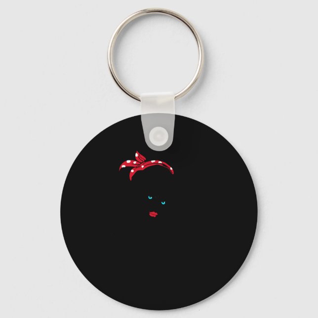 40.Dialysis Nurse Dialysis Nurse Rosie The Riveter Keychain (Front)