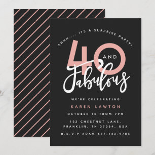 40 et fabuleuse invitation à la fête d'anniversair