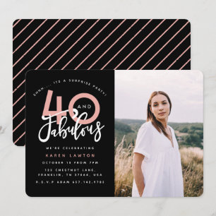 40 et fabuleuse invitation à la fête d'anniversair