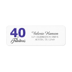 40 et fabuleux 40e Anniversaire Adresse de retour