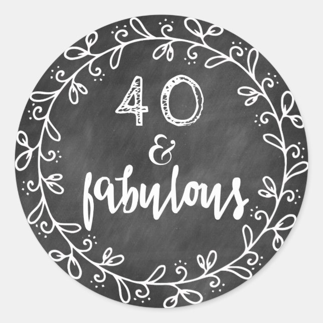 40 et fabuleux 40e Anniversaire Autocollants perso (Devant)