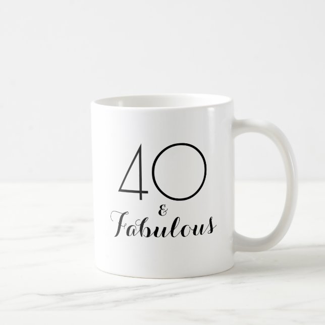 40 et fabuleux 40e anniversaire Gift Mug Black (Droite)