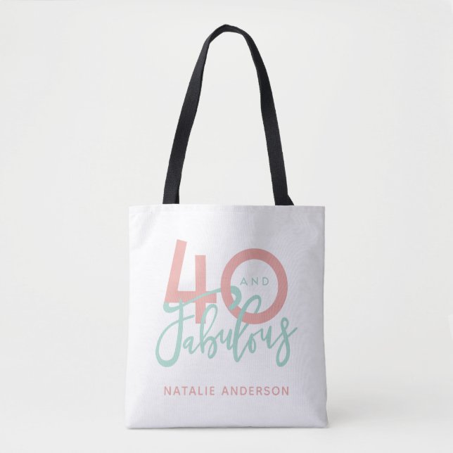 40 et fabuleux sac fourre-tout d'anniversaire rose (Devant)
