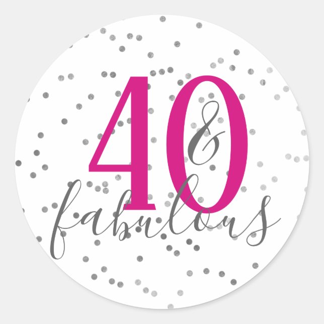 40 et fabuleux Stickers de fête d'anniversaire (Devant)
