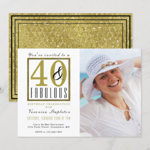 40 & Fabuleux 40e anniversaire de fête Invitation