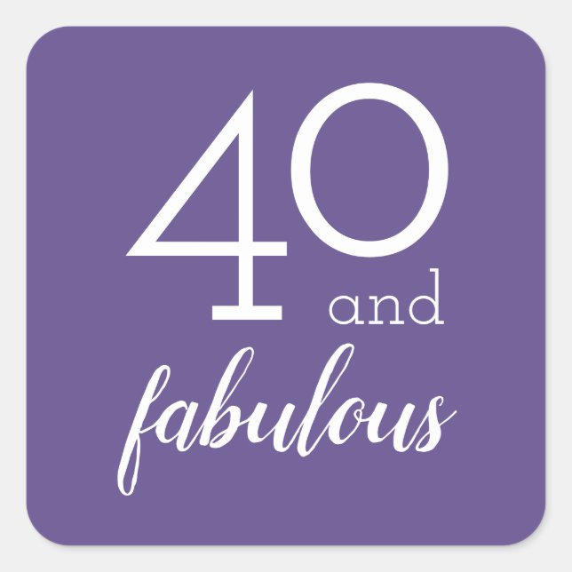 40 & Fabuleux Stickers Violet Anniversaire (Devant)
