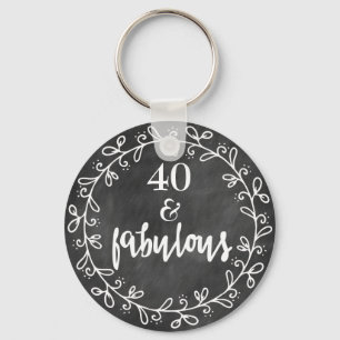 40 & Fabulous - 40th Birthday Custom Keychain