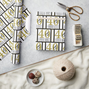 40 & Fabulous 40th Birthday Party Wrapping Paper