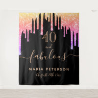 40 fabulous birthday black pink gold drips