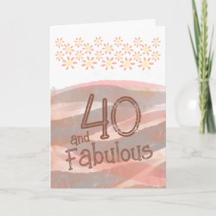 40 & Fabulous Daisy Flower Watercolor Birthday Card