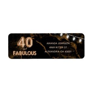 40 & Fabulous Gold & Black 40th Birthday
