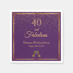 40 fabulous purple gold name fun napkin